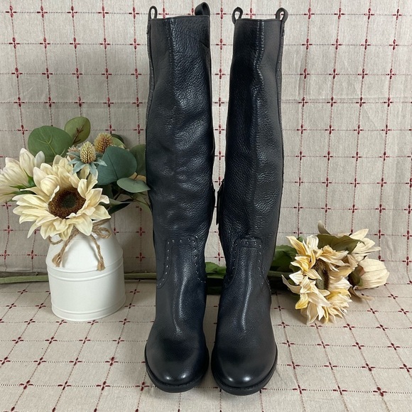 💐HP💐 Sam Edelman Prina Studded Soft Black Leather Knee High Riding Boots 6.5 - Picture 7 of 11
